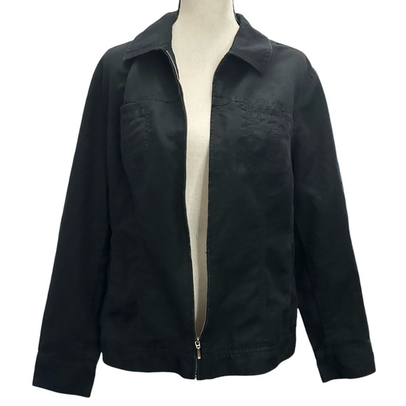 Croft & Barrow Jacket Denim L Black Zip Jean - Picture 2 of 8